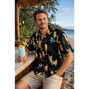 Vintage Hawaiian Shirt XL Pacific Legend Made in Hawaii Tiki Cocktail Aloha